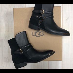 Kelby Leather & Suede Uggs / Black & Gold boots